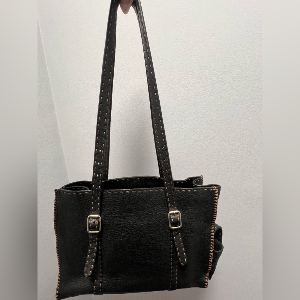 Fendi Selleria Black Leather Shoulder Bag
